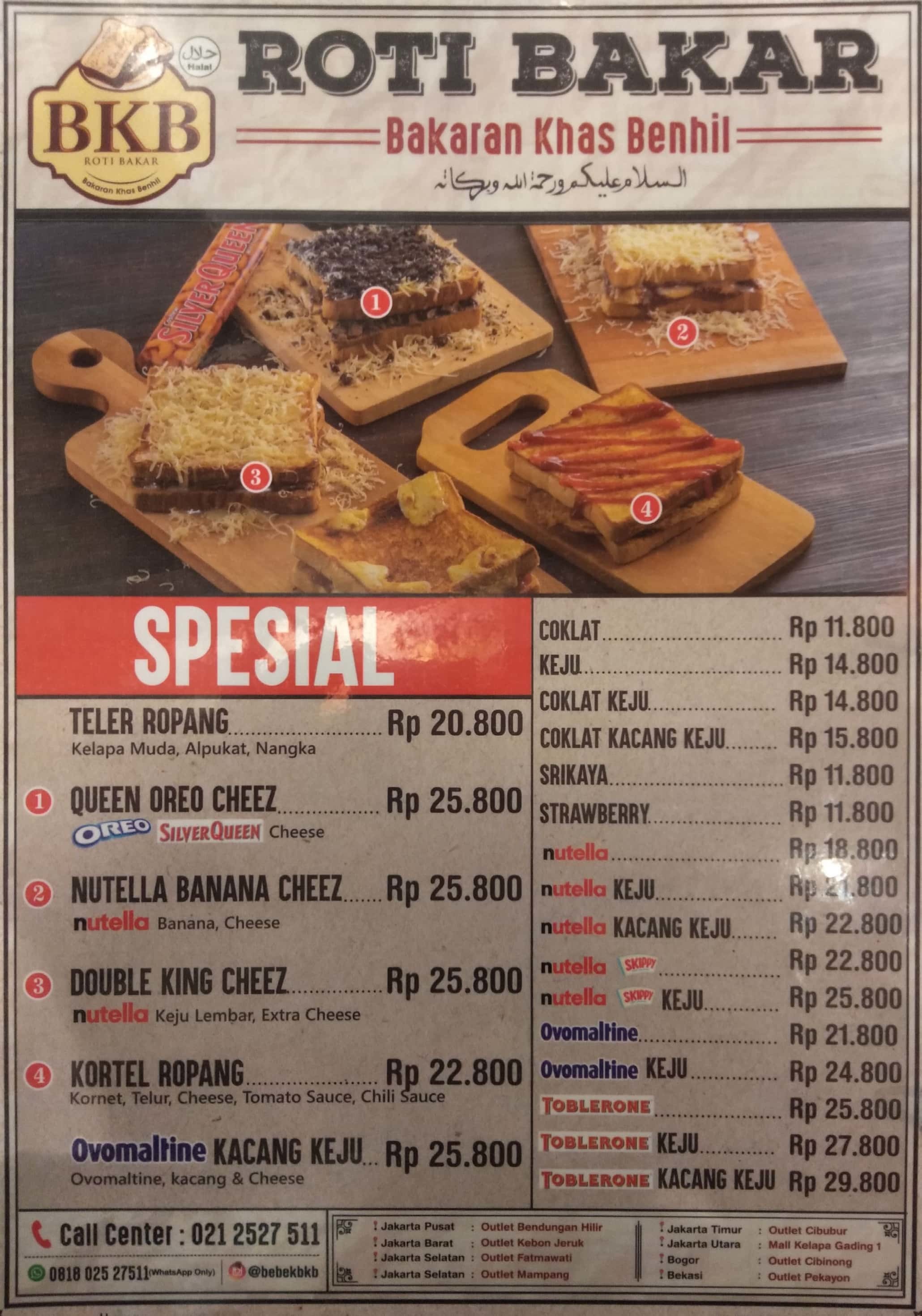 Harga Menu Roti Bakar BKB Terbaru 2022 2023 Di Jakarta Jakarta