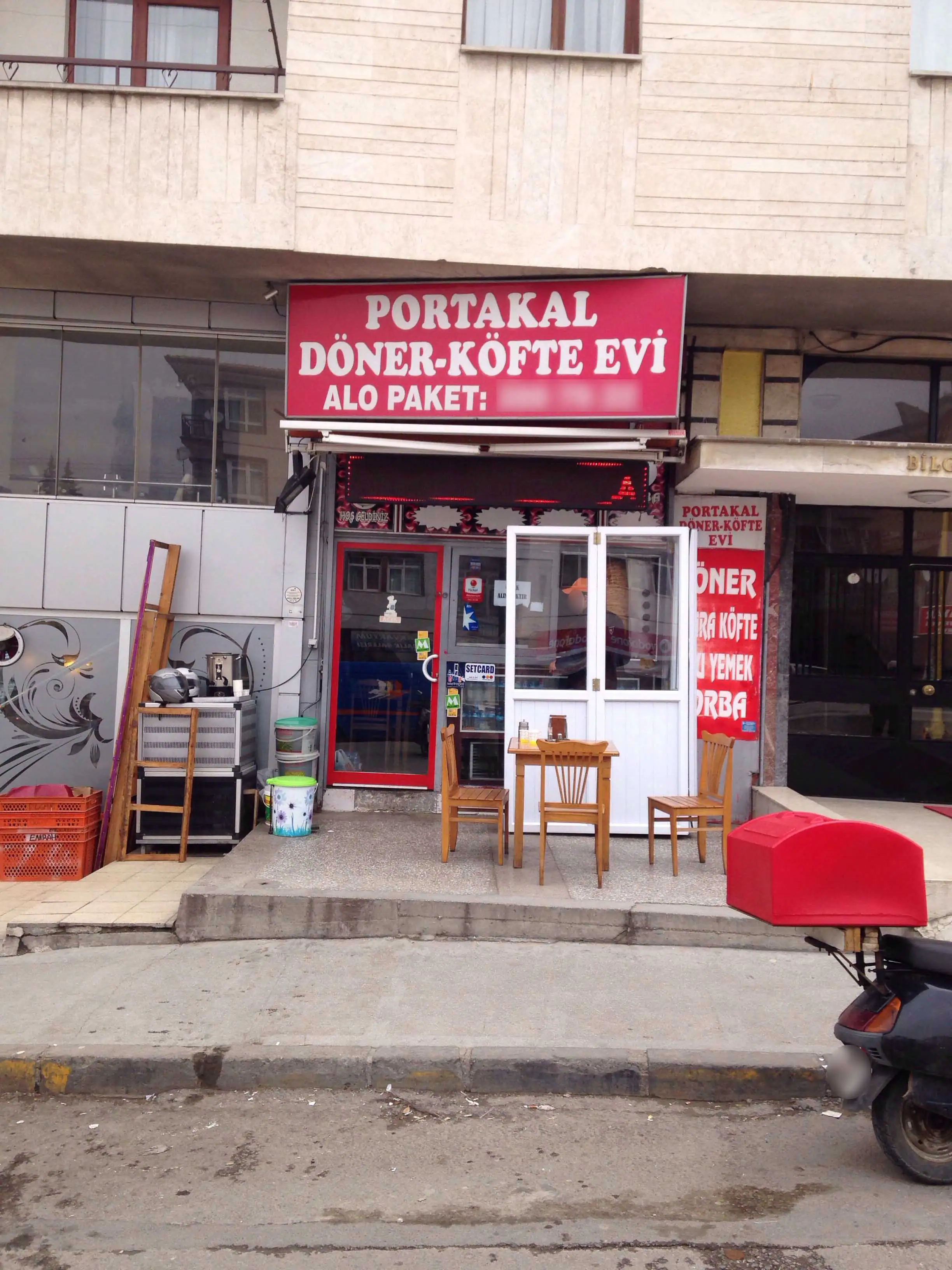 Portakal Döner Köfte Evi menü fiyatları 2022 2023 Çiçekli Ankara