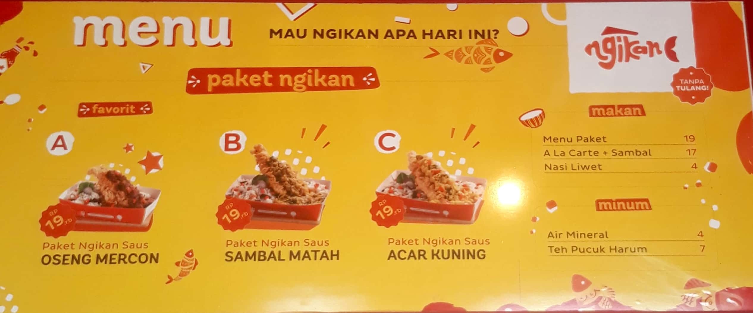 Harga Menu Ngikan Terbaru 2022-2023 Di Jakarta,Jakarta