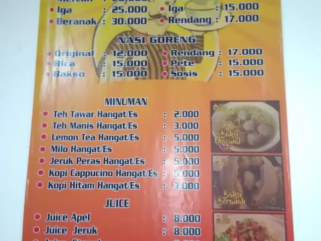 Gambar Makanan bakso dan nasi goreng putra tunjung 2