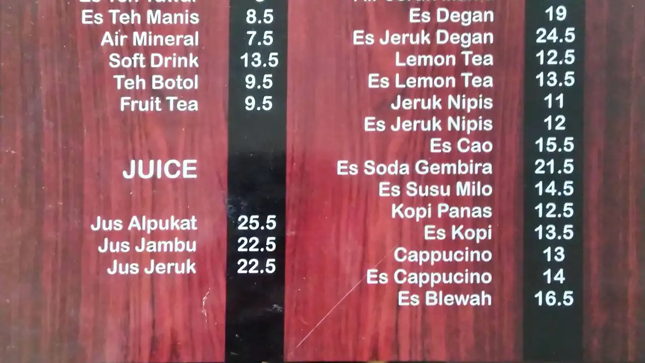 Minuman & Juices Park Cafe