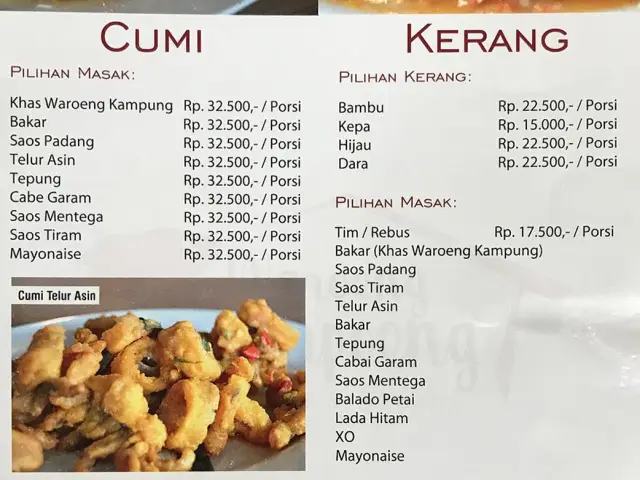 Gambar Makanan Waroeng Kampoeng Seafood & Ropang 5