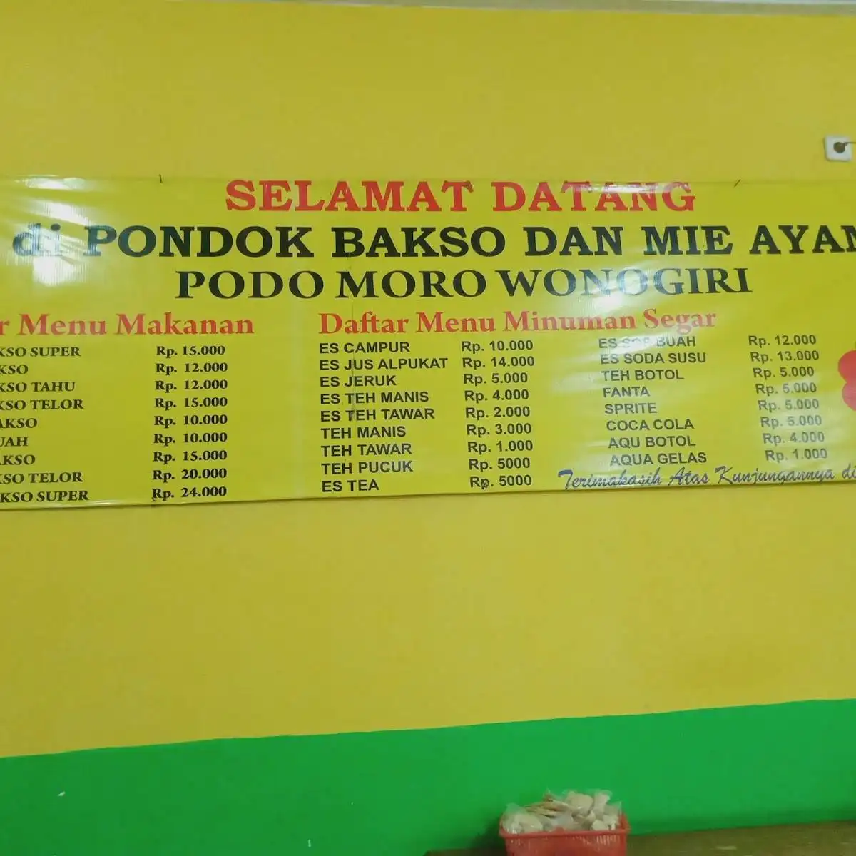 Pondok Bakso & Mie Ayam Podo Moro Wonogiri