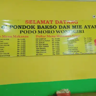 Pondok Bakso & Mie Ayam Podo Moro Wonogiri