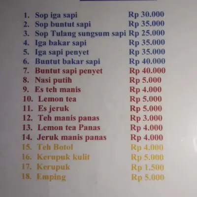 Sop Iga Sapi Mbak Asih Klaten