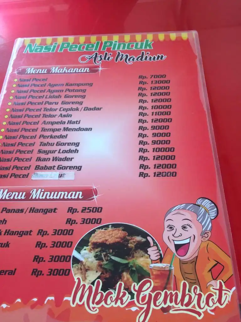 Nasi Pecel Khas Madiun Mbok Gembrot