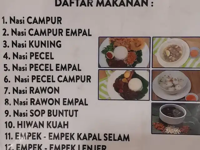 Gambar Makanan Depot Nasi Campur Pojok Tambak Bayan 1