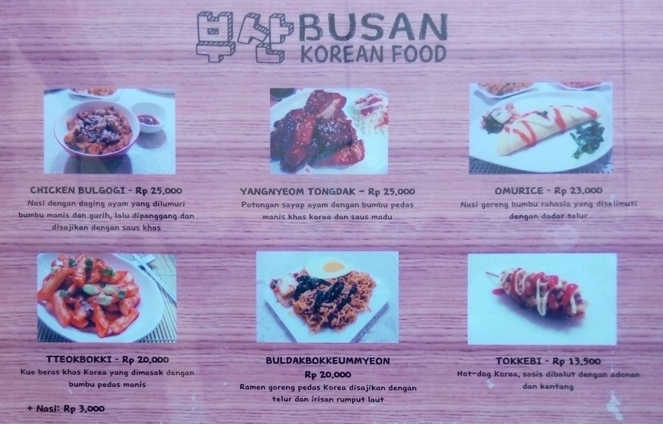 Harga menu Busan Korean Food terbaru 2022-2023 di Bandung,Bandung