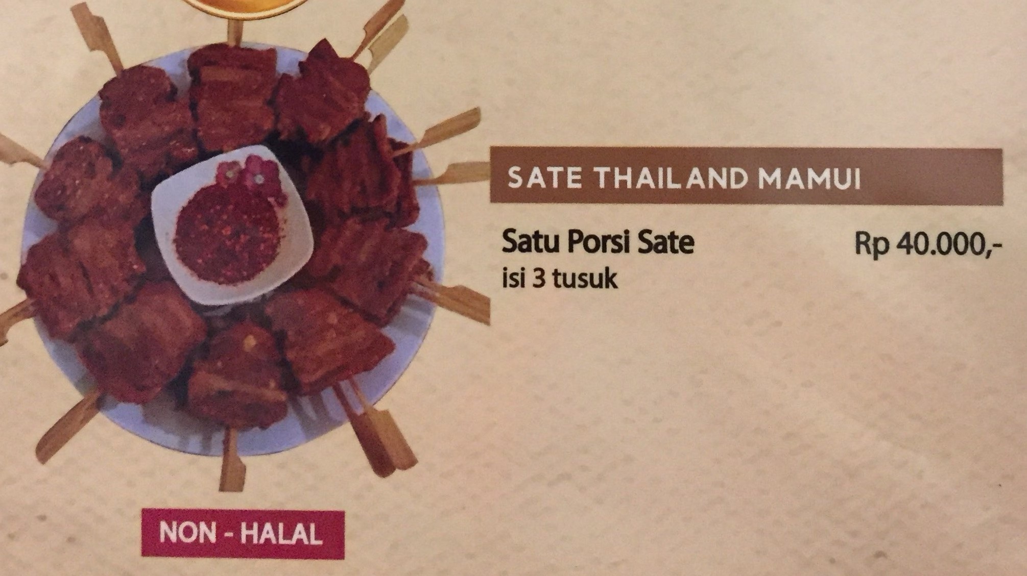 Harga menu Sate Thailand Mamui terbaru 20222023 di Jakarta,Jakarta