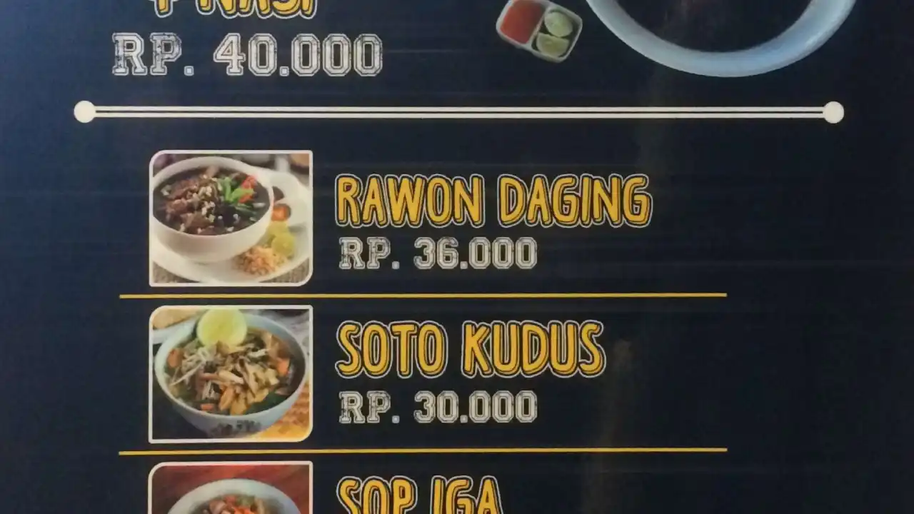 Rawon Iga, Soto Kudus, Tahu tektek & Pindang Ikan