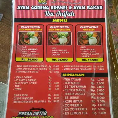 Ayam Goreng Kremes Dan Ayam Bakar Ibu Anifah