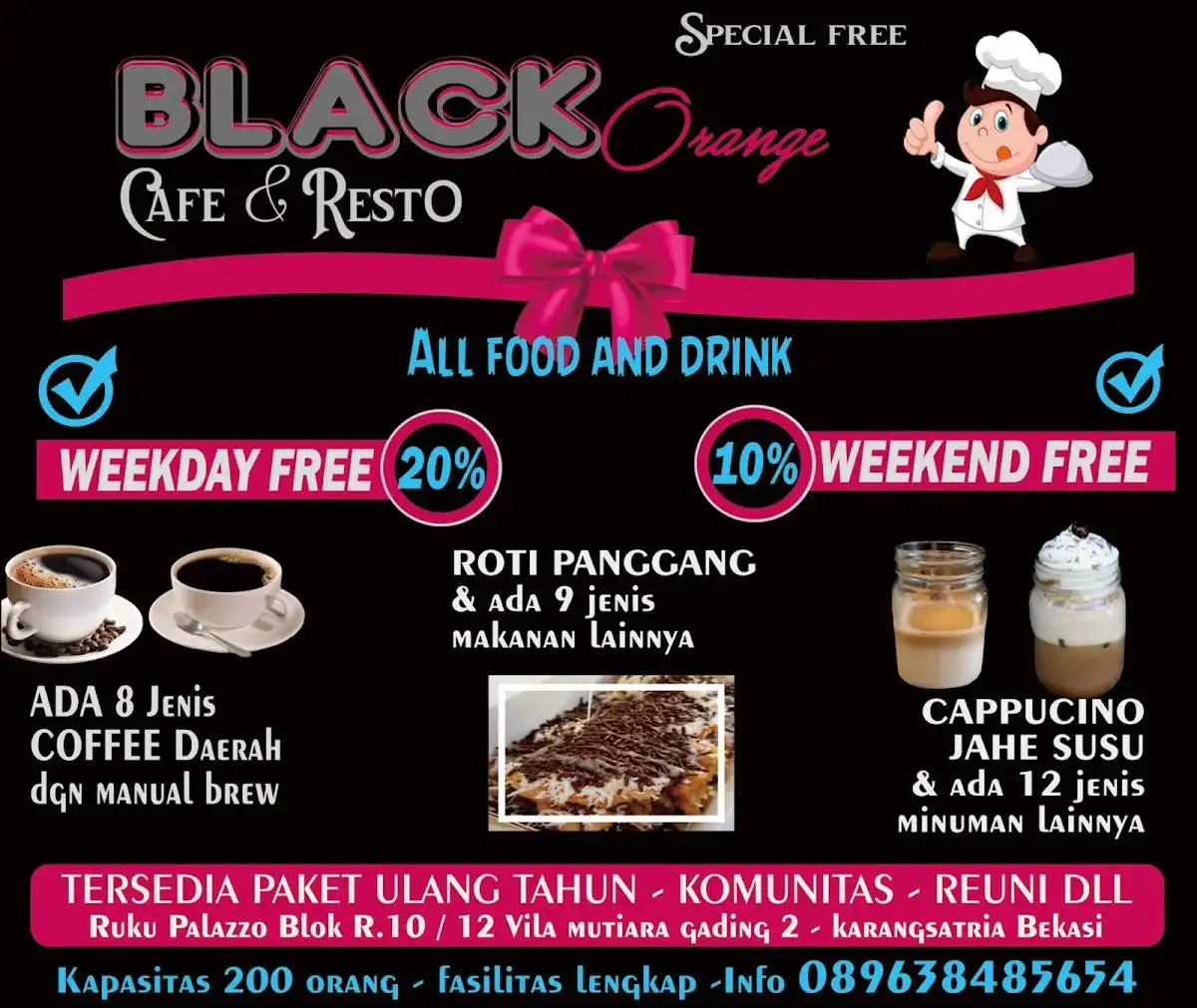 black orange Resto dan Cafe bekasi 2 & t2 artis Management