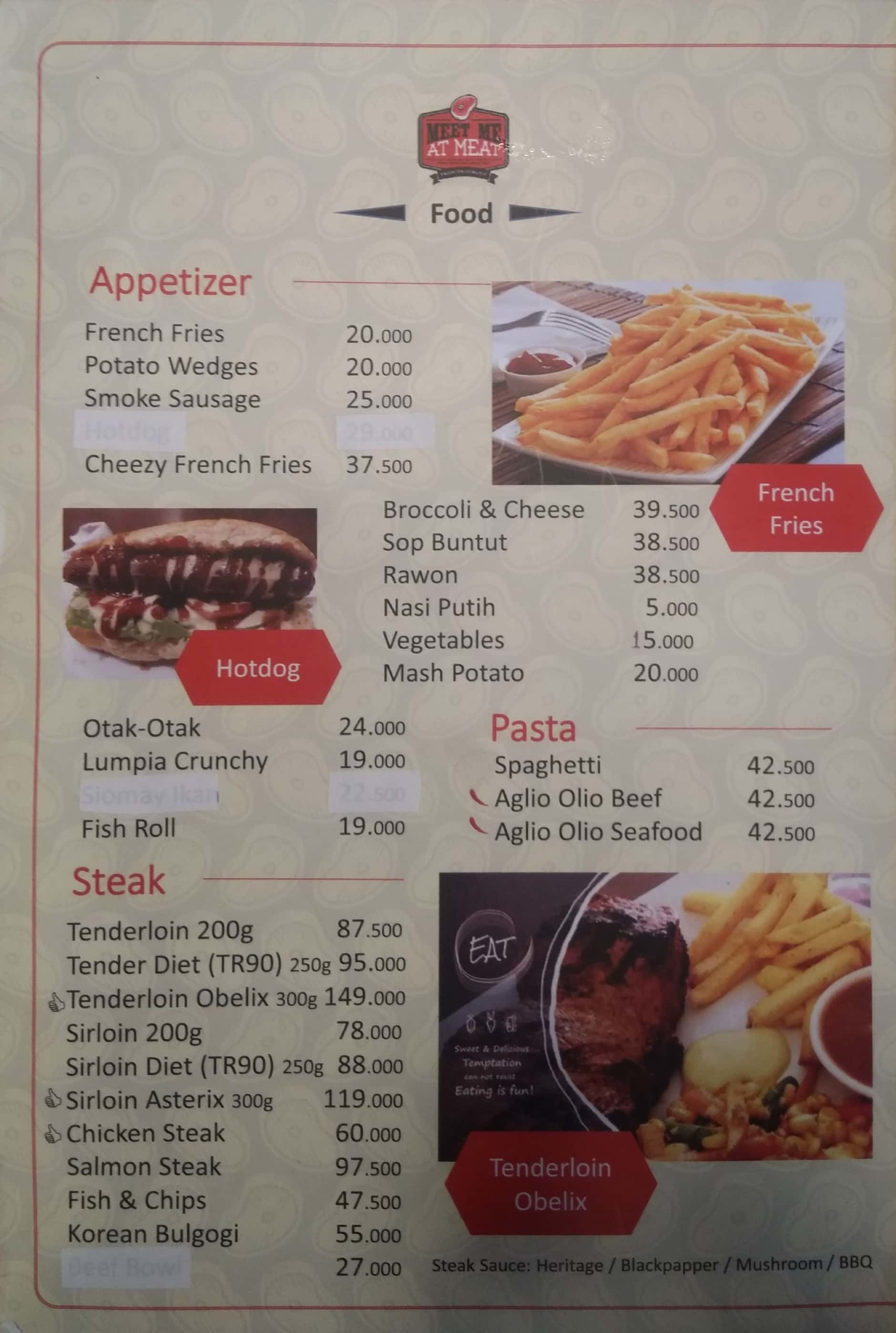 Harga Menu Meet Me At Meat Terbaru 2022-2023 Di Jakarta,Jakarta