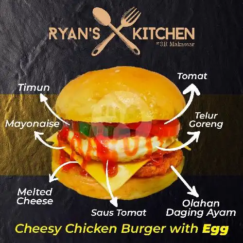 Gambar Makanan Burger Ryan's Kitchen, Jl.Andalas 17