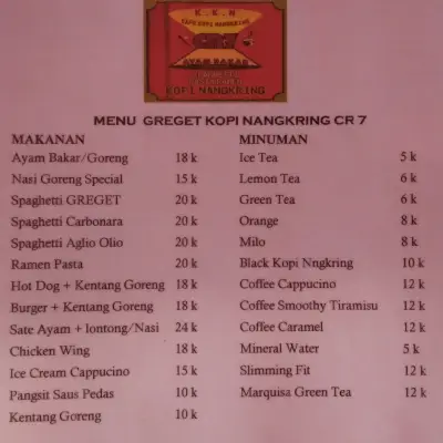 Kafe Kopi Nangkring CR7