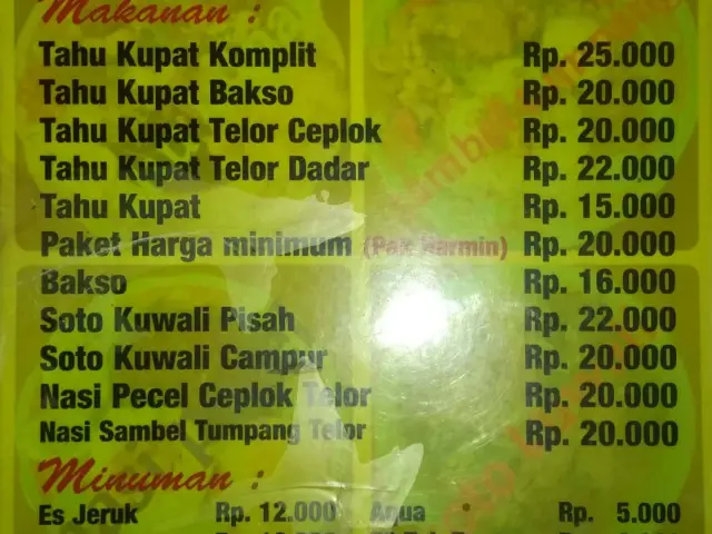 Tahu Kupat Pak Harmin