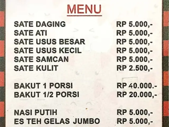 Gambar Makanan Sate Babi & Bakut Kota Indah 6