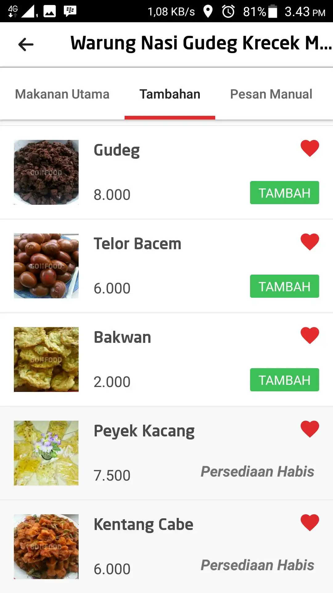 Warung nasi gudeg krecek Mak nik