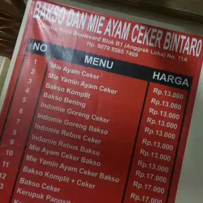 Mie Ayam Ceker Bintaro & Bakso Kotak