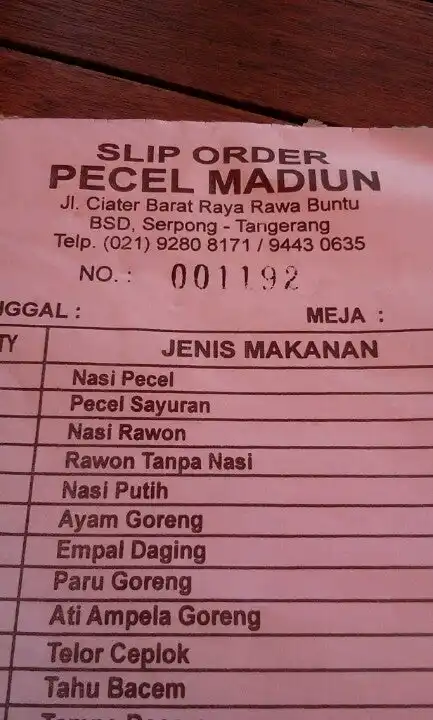 Gambar Makanan Pecel Madiun, Serpong, BSD City 8