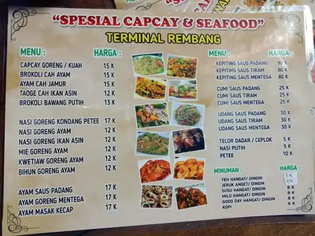 SPESIAL CAPCAY DAN SEA FOOD PAPI GUN TERMINAL REMBANG