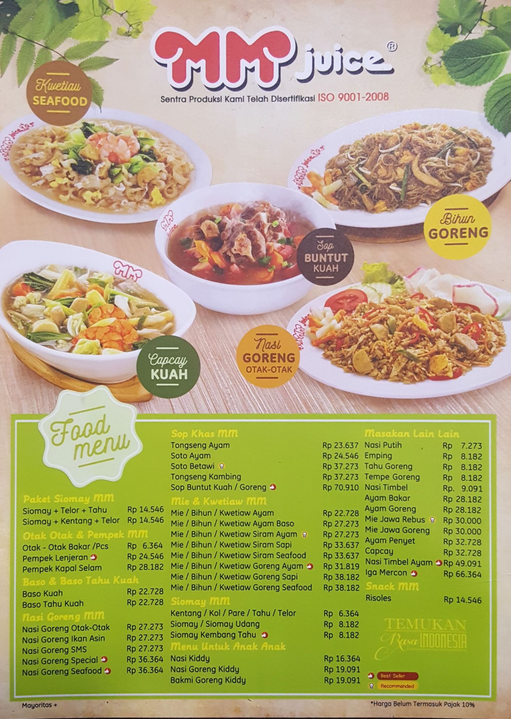 Harga menu MM Juice terbaru 20222023 di Jakarta,Jakarta