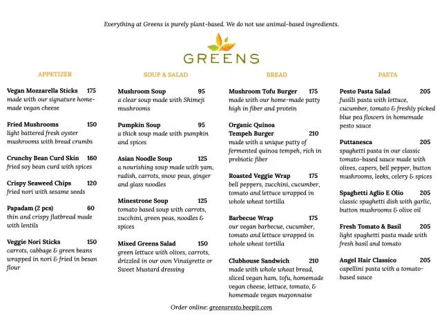 Greens Vegetarian Restaurant and Cafe Food Photo 1
