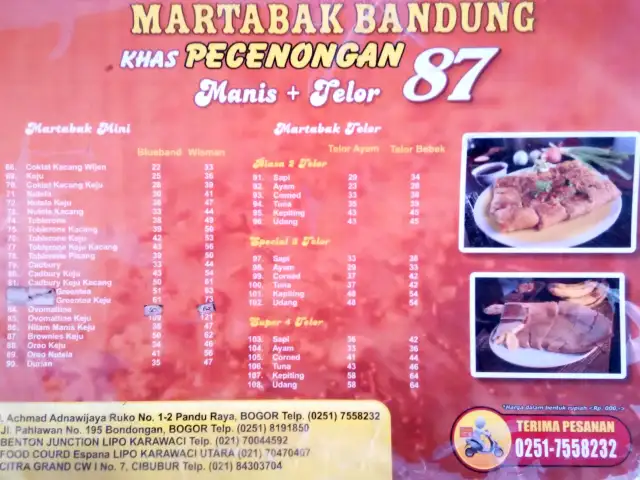 Gambar Makanan Martabak Bandung Khas Pecenongan 87 2