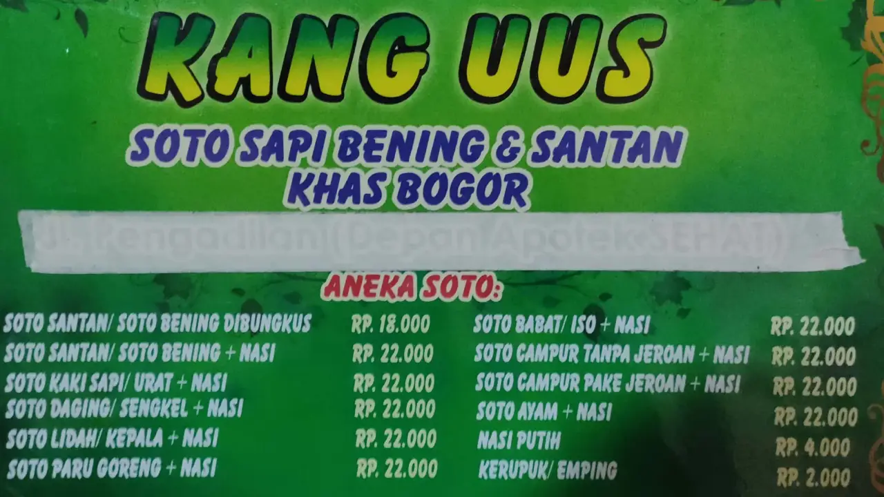 Soto Sapi Bening & Santan Khas Bogor Kang Uus