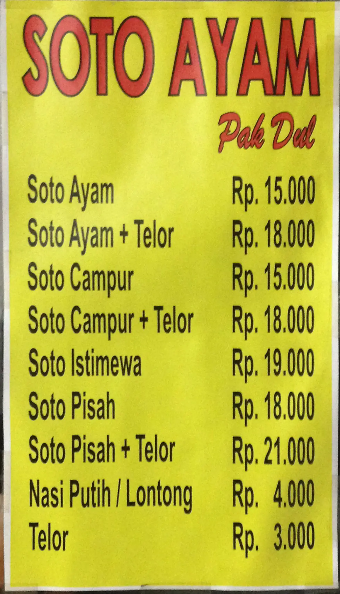 Soto Ayam Lamongan Pak Dul