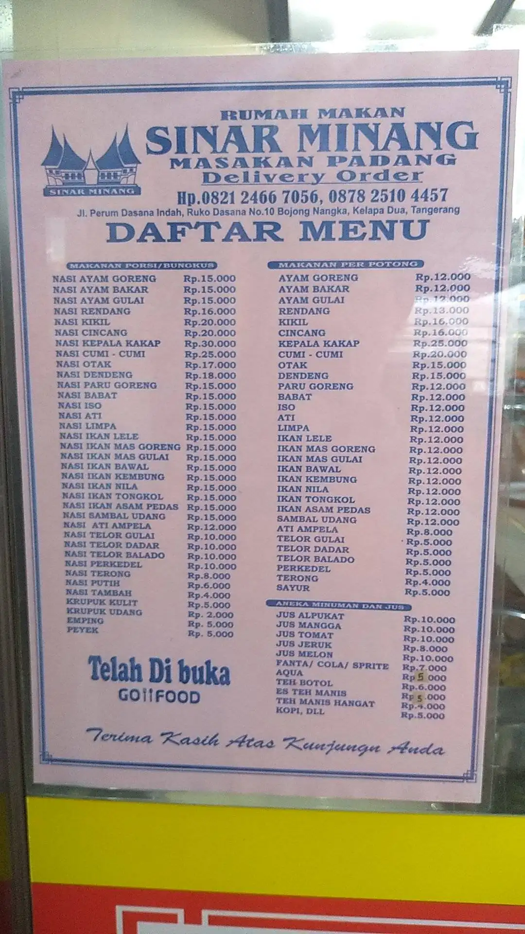 Rumah Makan Sinar Minang - Dasana Indah