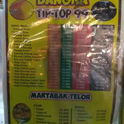 Martabak Bangka TIP-TOP 99 Telor dan Manis