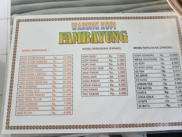 Warung Kopi Fambayung