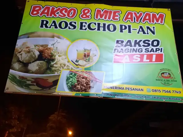 Gambar Makanan Warung Makan Bakso dan Mie Ayam Raos Echo PI-AN 1