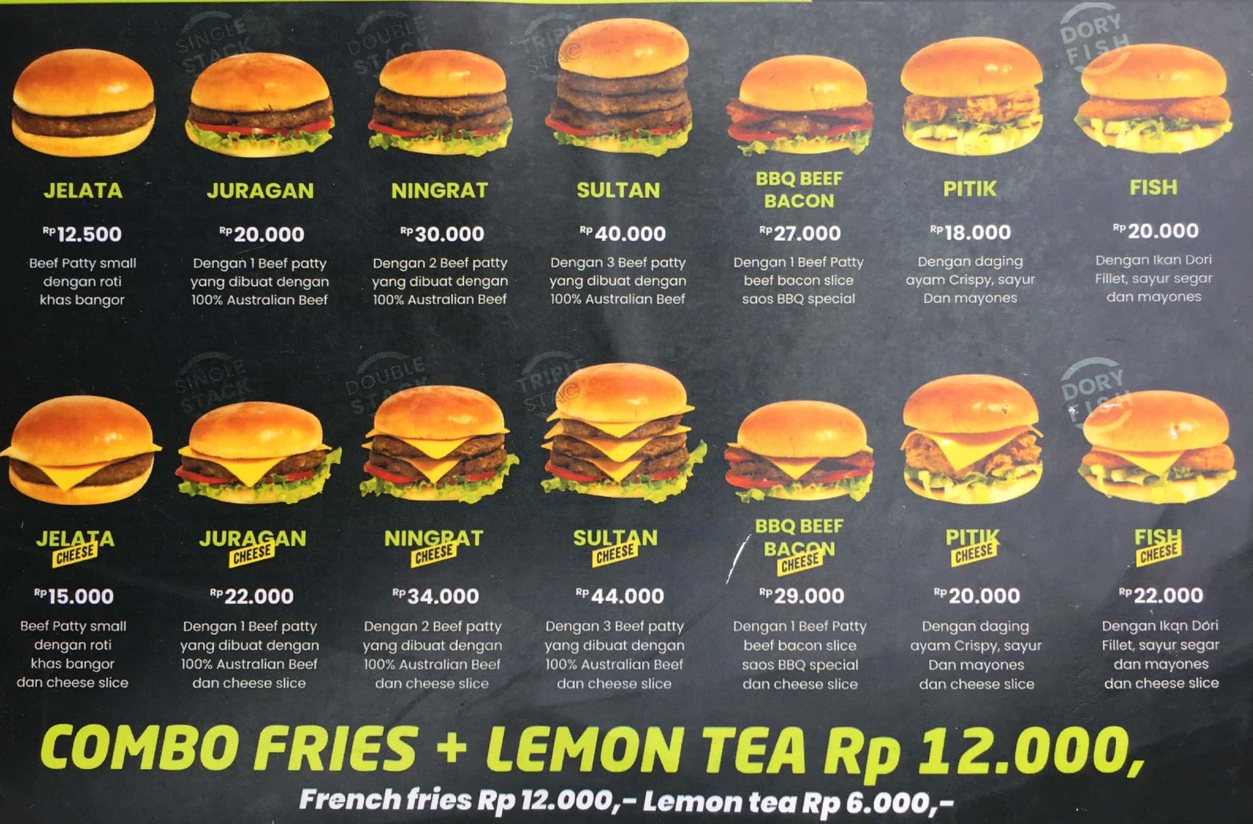 Harga Menu Burger Bangor Terbaru 2022-2023 Di Jakarta,Jakarta