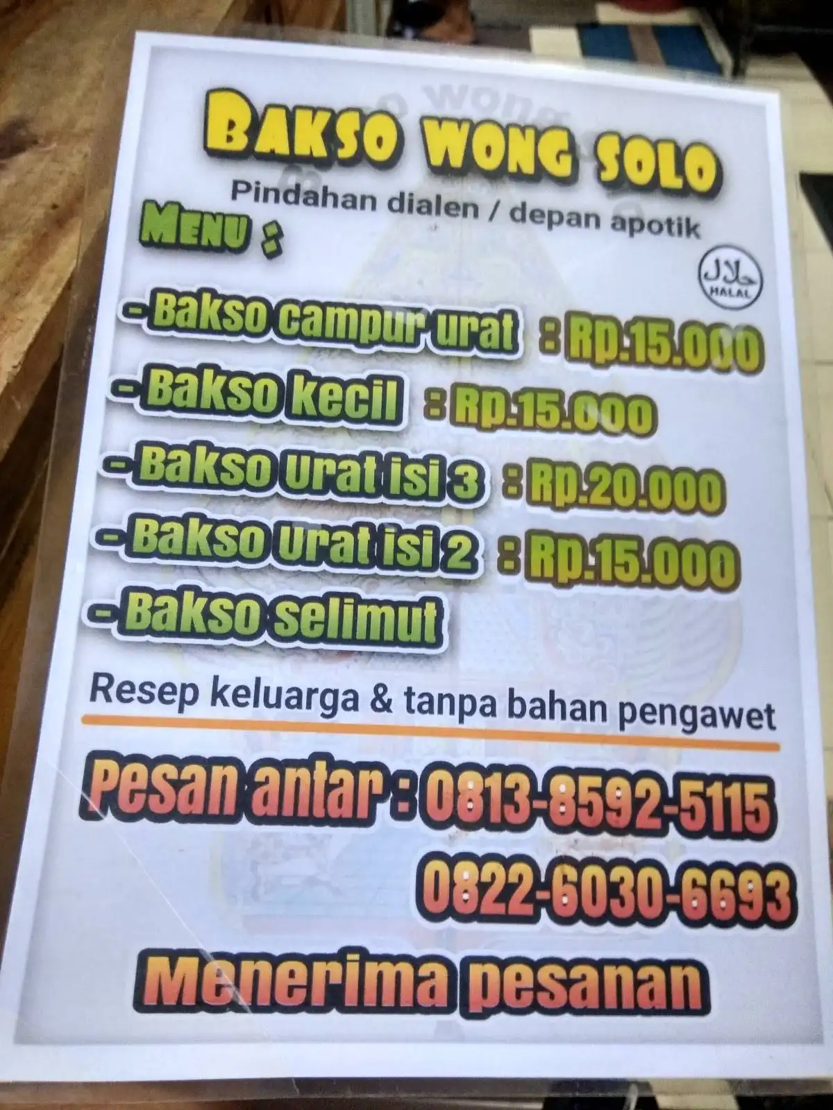 Bakso Sapi Asli Wong Solo