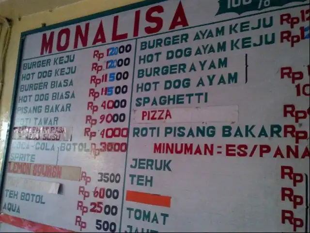 Monalisa burger dan hot dog