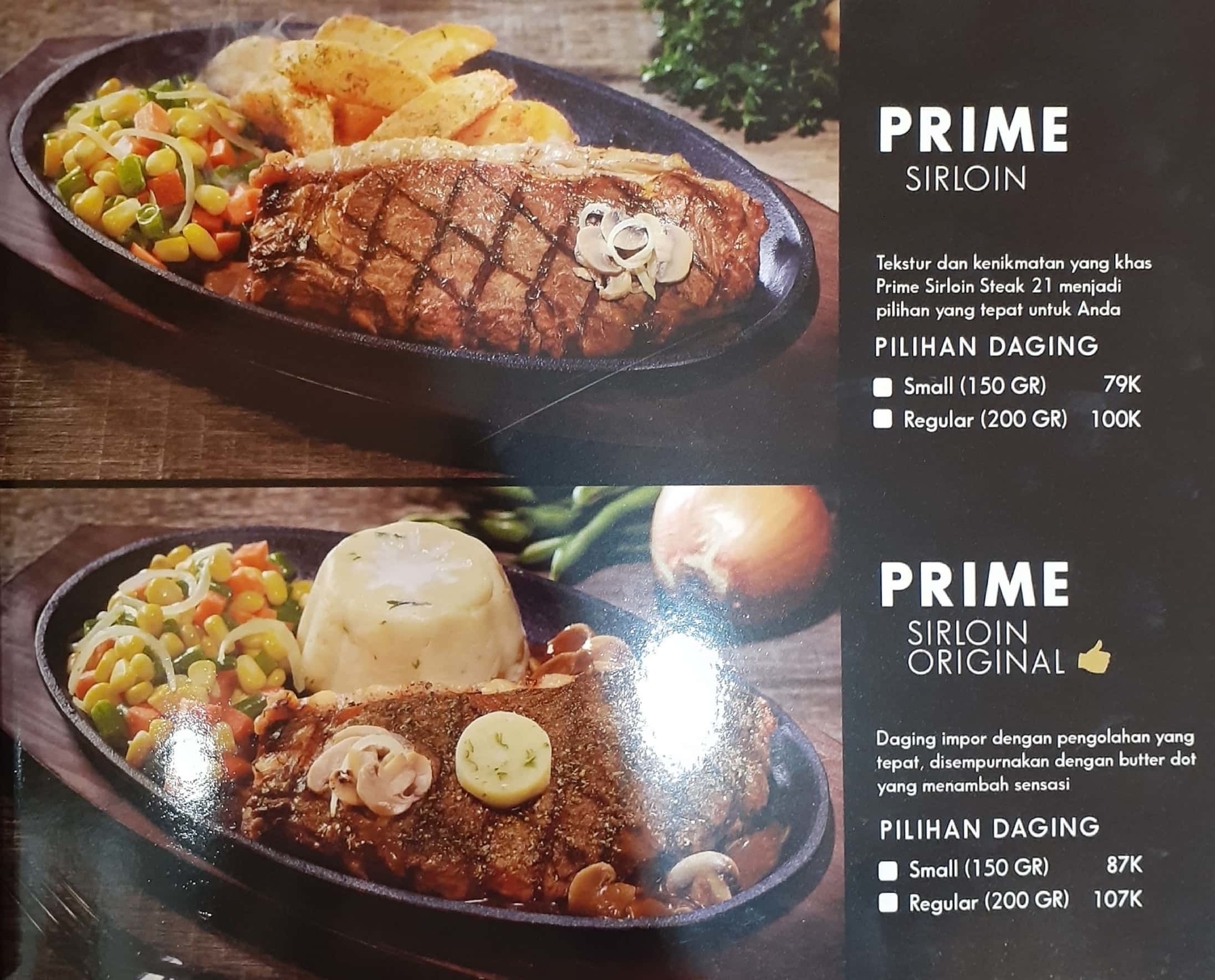 Harga Menu Steak 21 Terbaru 2022-2023 Di Bekasi,Bekasi