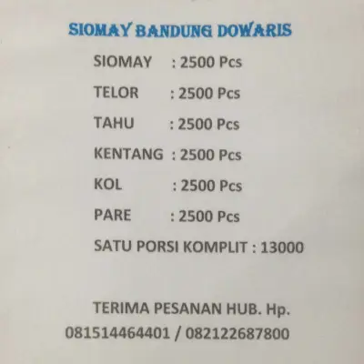 Siomay Taman Roxy Asli Lo