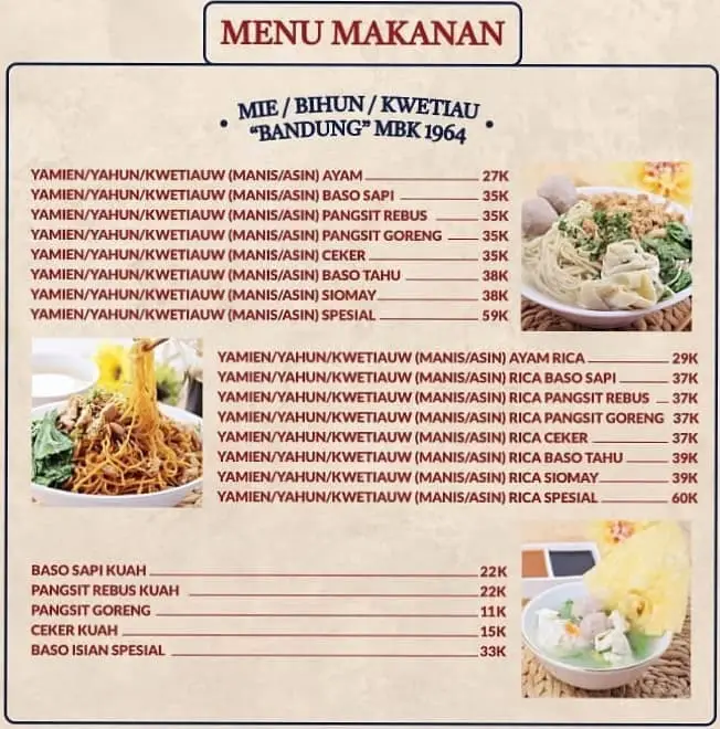 Mie Bandung Kejaksaan 1964