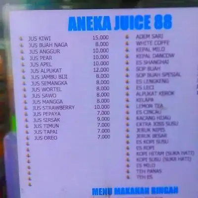 Aneka Juice 88