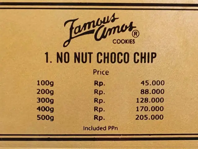 Gambar Makanan Famous Amos 1