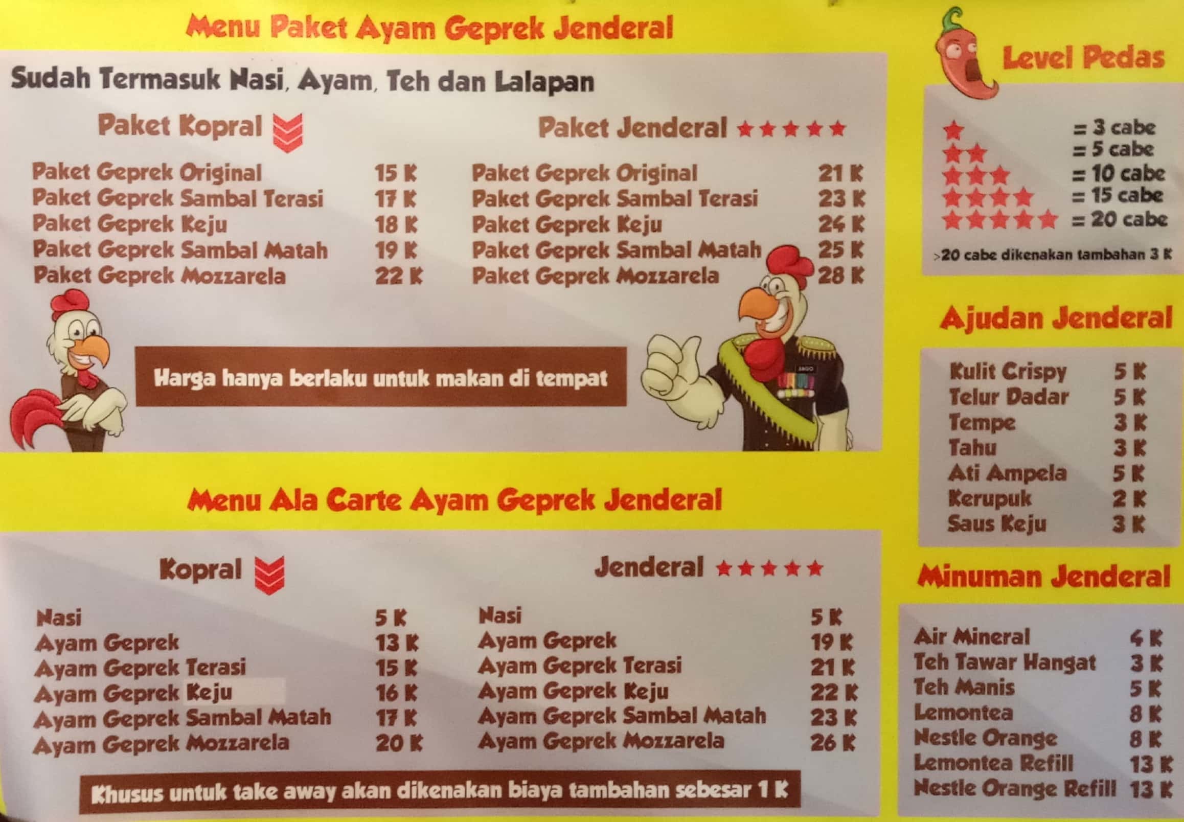 Ayam Geprek Jenderal Terdekat Restoran Dan Tempat Makan Indonesia