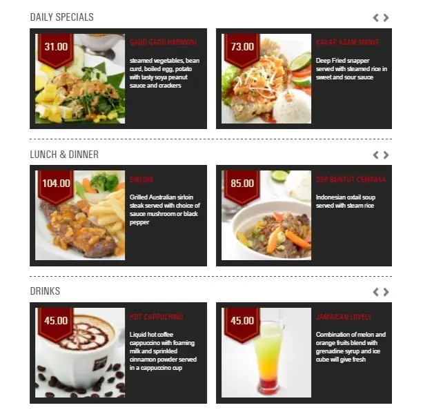 Gambar Makanan Jakarta Lounge & Bar - Grand Cempaka 2