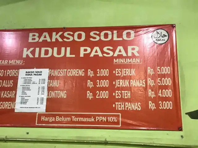 Gambar Makanan Bakso Solo Kidul Pasar 19