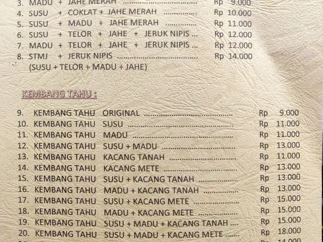 Gambar Makanan Kembang Tahu & Susu Jahe Merah Naomi 1