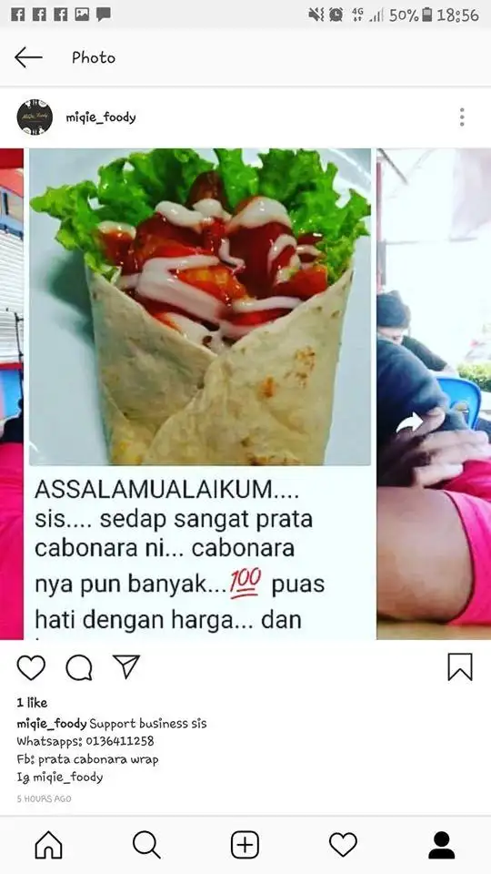 Prata Cabonara Wrap