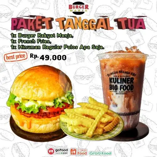 Gambar Makanan Burger Manja Kopi Boba, Menteng 8