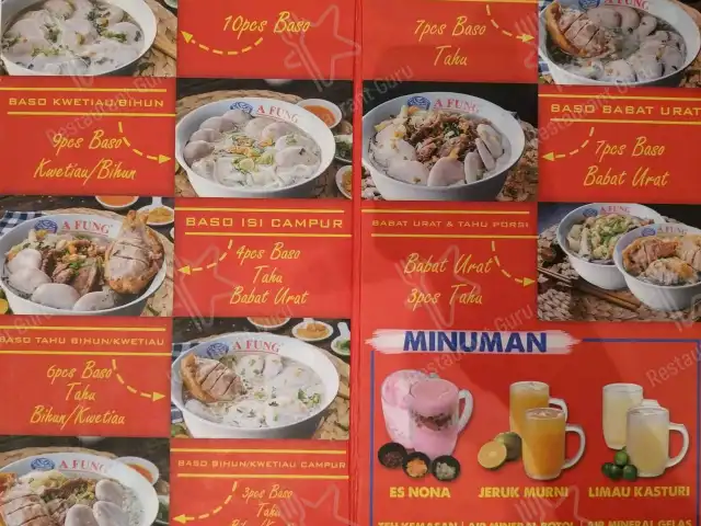 Gambar Makanan A Fung Baso Sapi Asli - Grand Metropolitan Mall 1