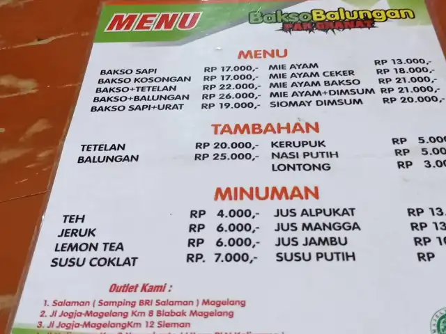 Gambar Makanan Bakso Balungan Pak Granat 2